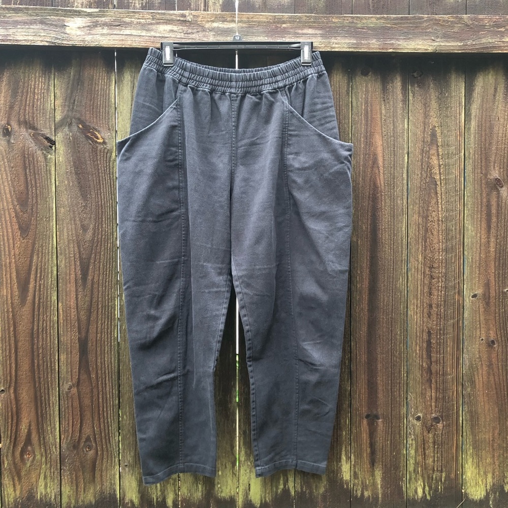 Elizabeth Suzann Clyde Work Pant 100% Cotton Twill Black Size 14 Utility